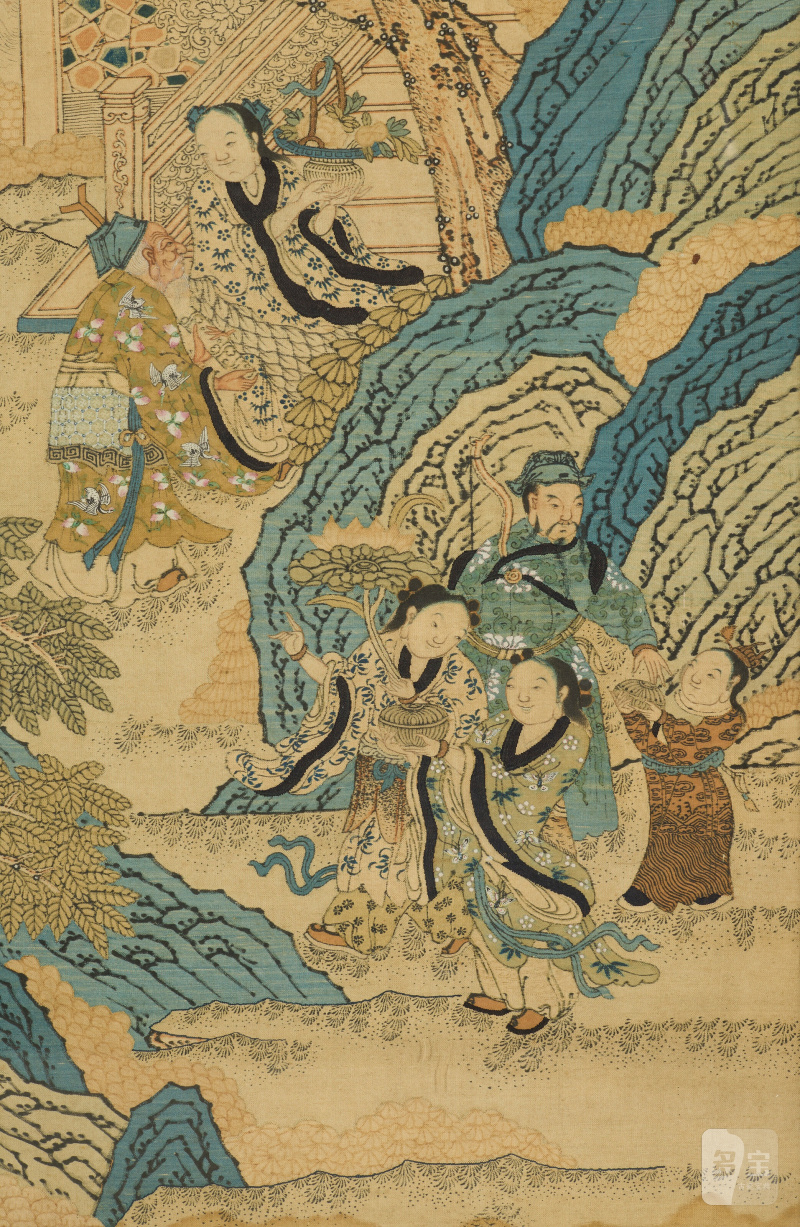 GRAND PANNEAU EN KESI REPRÉSENTANT XIWANGMU ET LES IMMORTELS TAOÏSTES  CHINE, DYNASTIE QING, XIXE SIÈCLE - 图3